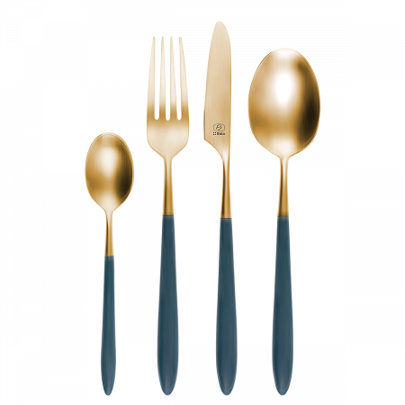 Besteckset 24-tlg. - Gaya Exeter Gold Stiel Vintage grün